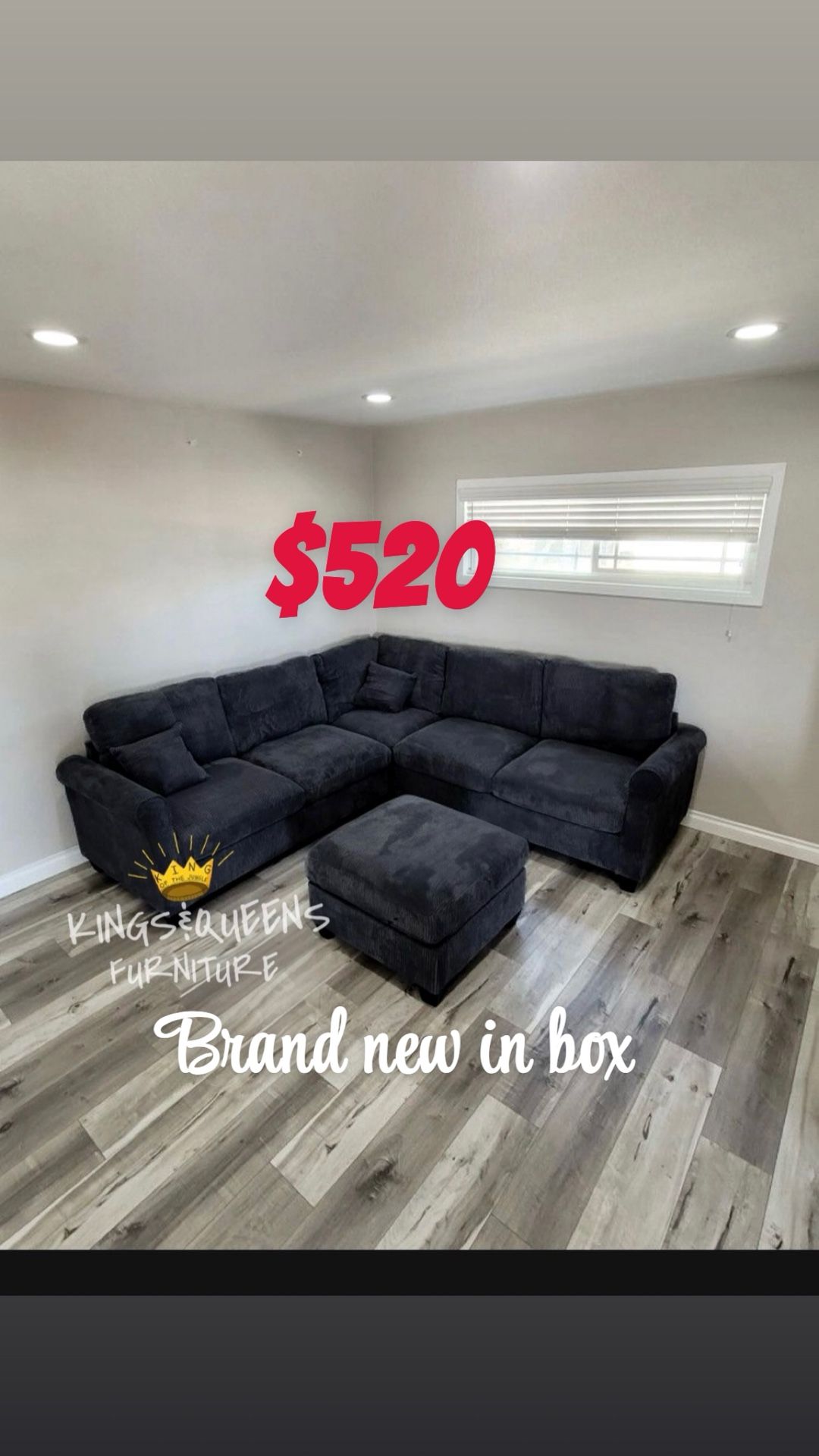 4-Piece Sectional Set LAF Loveseat + RAF Loveseat + Corner Wedge + Cocktail Ottoman