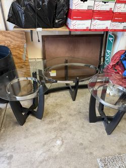 3 Pc Glass Table Set
