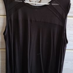 Women's Black Tunic with Mesh Neck Design