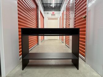 Black TV Stand / Entertainment Center with Open Shelves