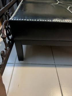Modern Leather-like Top Coffee Table
