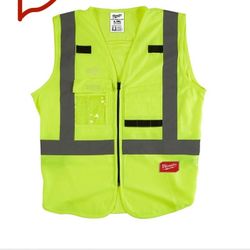 Milwaukee Polyester Performance Safety Vest High Visibility Yellow 10 pocketsL/XL - Case of: 2