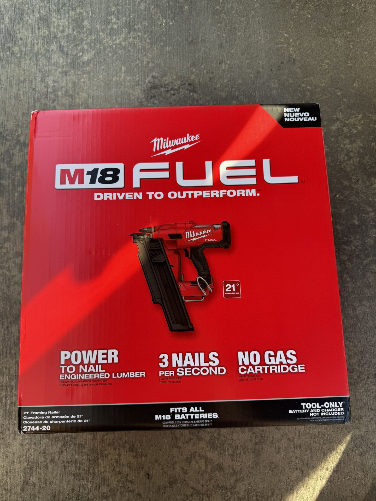 21 Degree Framing Nailer Fuel Milwaukee M18