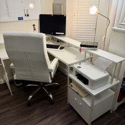 Desk, Chair, Pc, Printer 