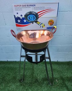 Heavy Duty Gauge Copper 18" Cazo De Cobre Para Carnitas Tacos Large Jam Pan