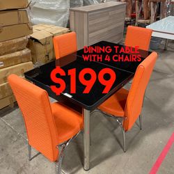 ⚠️ Clearance ⚠️ Dining Table With 4 Chairs 