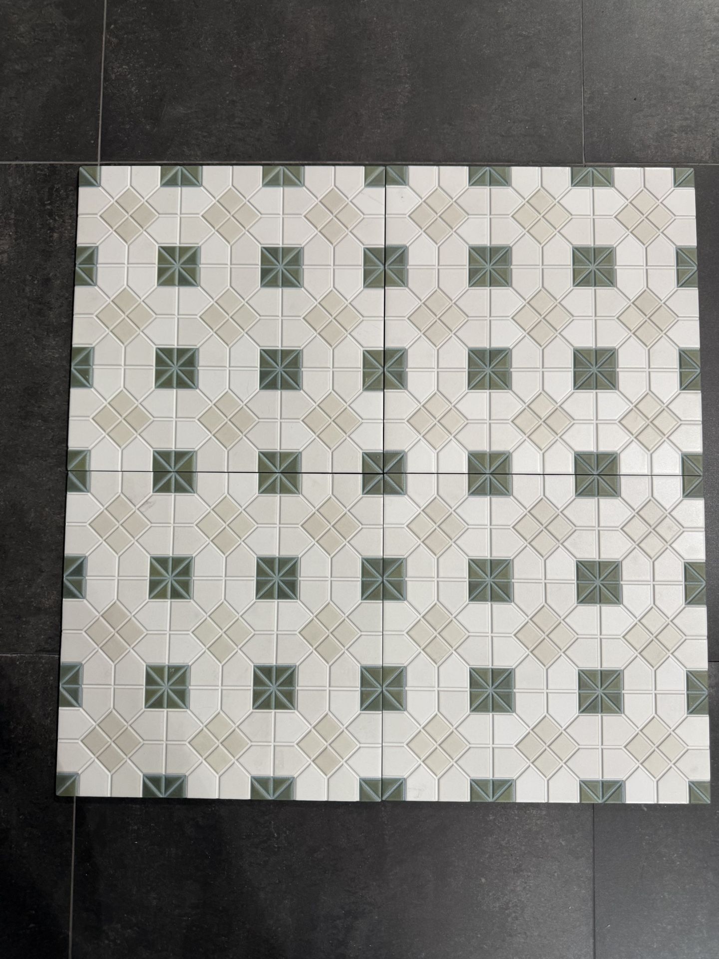 WOW Suit Tesserae Moss Green/Cream Mosaic 11x11, 100 SF/ $6 SF (700 SF available)