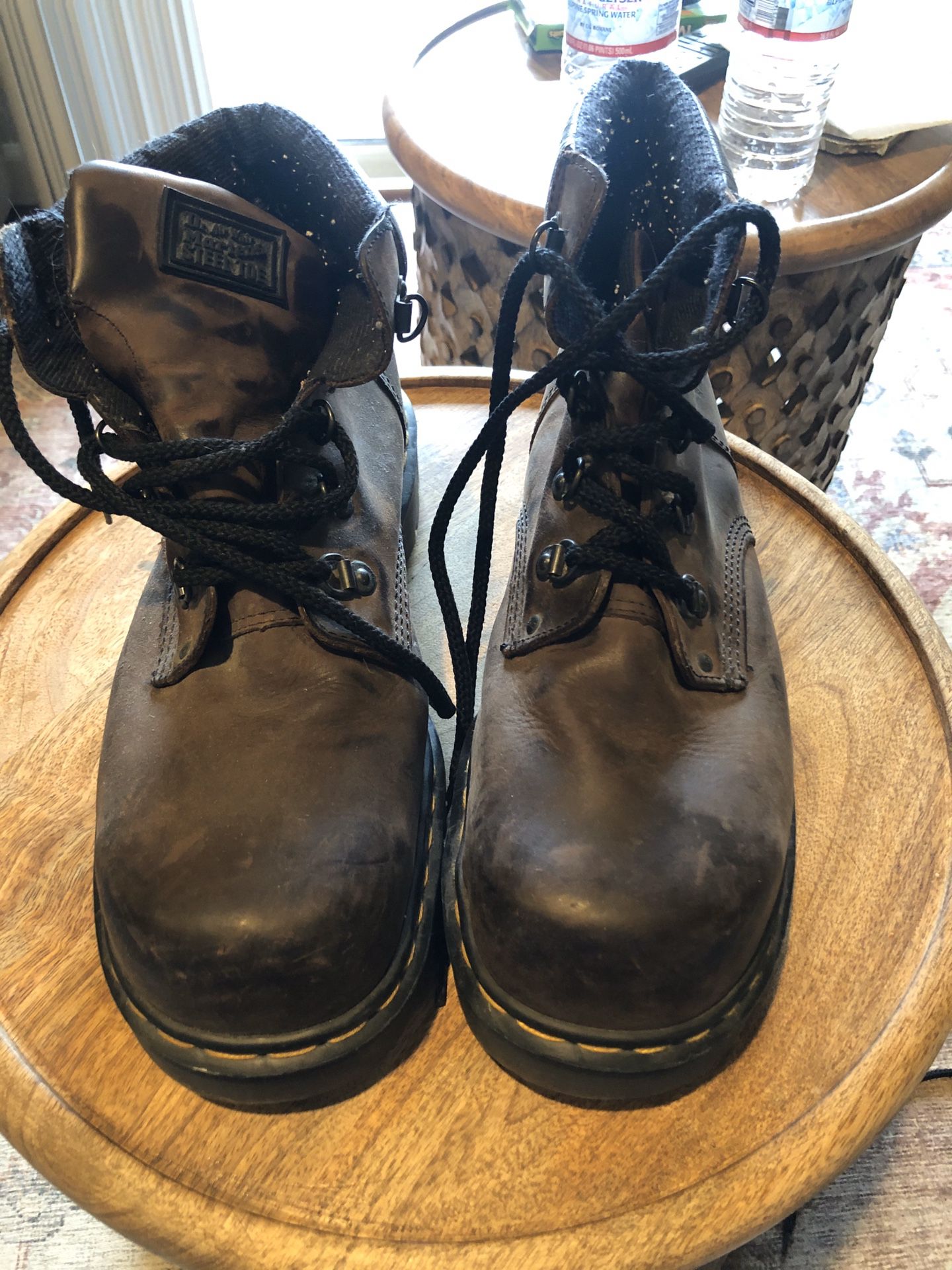 Doc martens brown steel toe boots 11