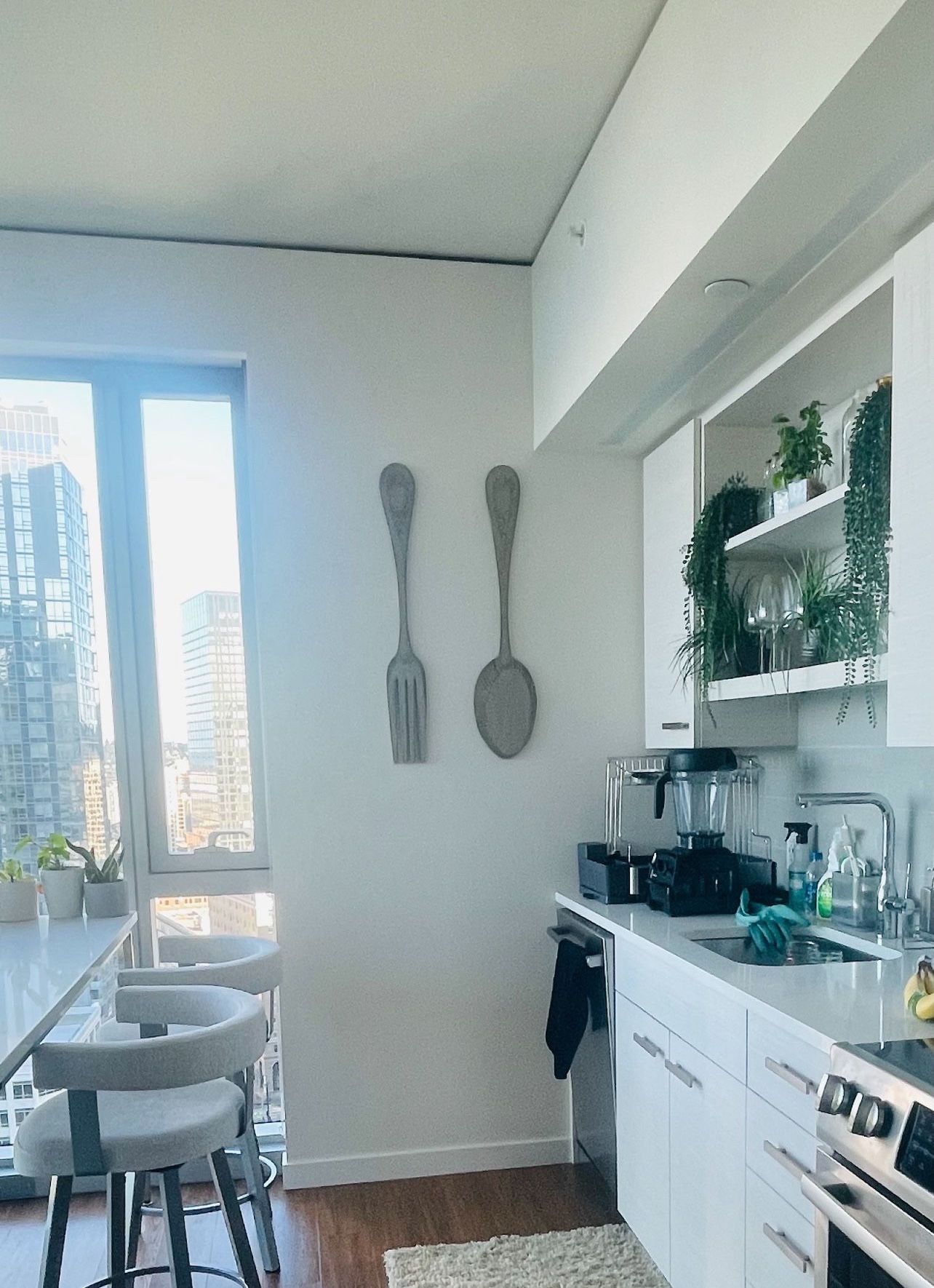 Large Fork And Spoon Kitchen Wall Art