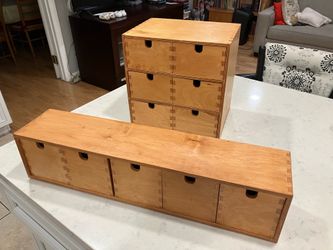 Small cool wooden storage cubbies