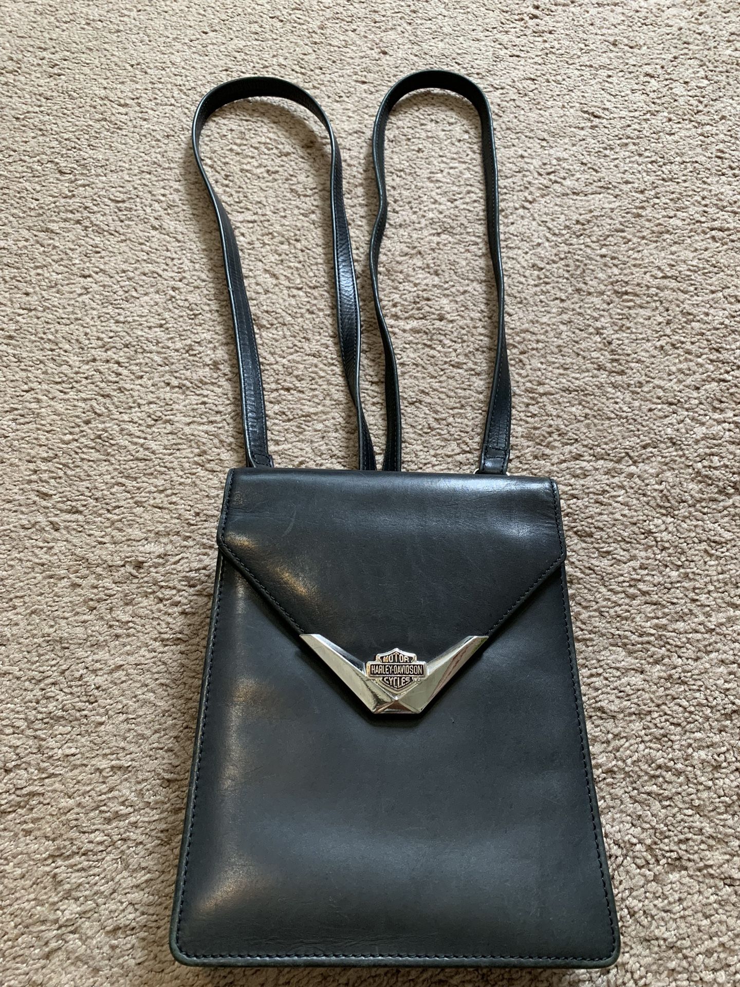 Harley Davidson Leather Backpack Small *broken Zipper