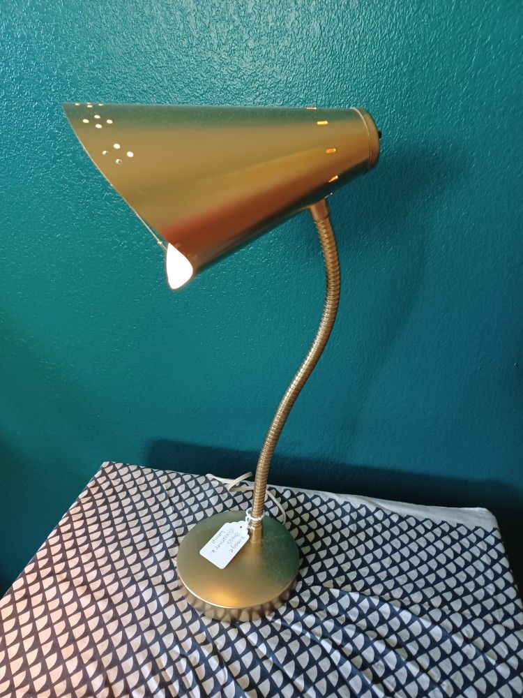 Vintage MCM Brass Gooseneck Lamp