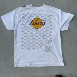 UNK LA Lakers white tshirt size XXL