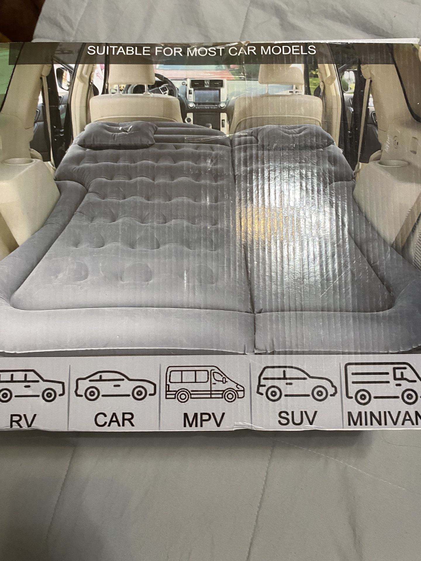 SAYGOGO SUV Air Mattress Camping Bed Cushion Pillow - Inflatable Thickened Car Air Bed with Air Pump Portable Sleeping Pad Mattress for Home Car Trave