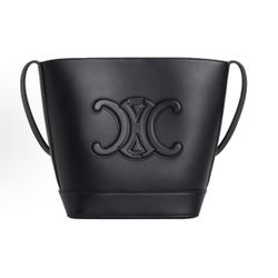 CELINE Cuir Triomphe Classic Relief Smooth Cow Leather Bucket Bag Single Shoulder Crossbody Bag(257)57