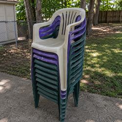 Plastic Outdoor Stackable Chairs – Set of 12