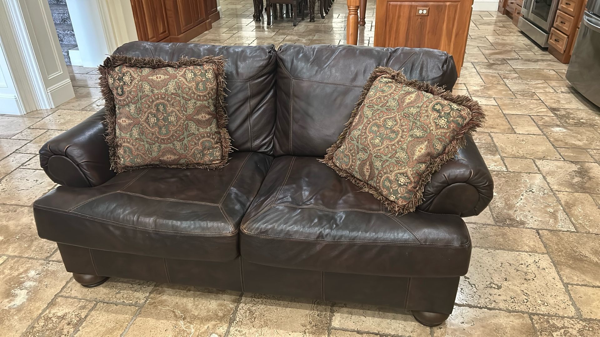 Set Of 3 Sofas Leather
