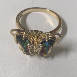 Laminated Gold Butterfly Spinner Ring 💍 