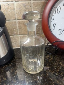 Glass decanter wine tequila drink or juice