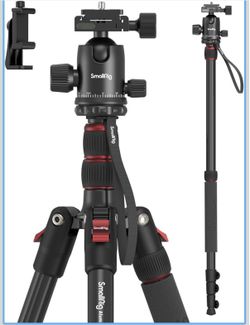 SmallRig Camera Tripod, 71" Foldable Aluminum Tripod/Monopod, 360°Ball Head Detachable, Payload 33lb, Adjustable Height from 16" to 71" for Camera, Ph