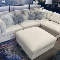 Down Feather Sectional! With Ottoman! $1,999! Easy Financing! 👏🏼📱✨ 