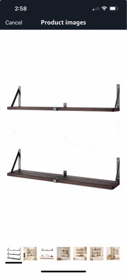 Floating Book Shelves Set of 2, Wall Bookshelf, 33 inch Long Wood Shelf for Wall Storage, Hanging Shelving for Bedroom, Bathroom, Living Room, Kitchen
