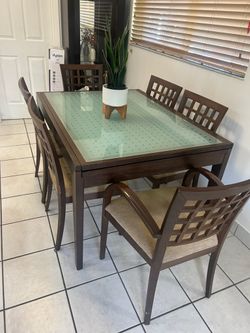 Scandinavian Glass  Wooden Table