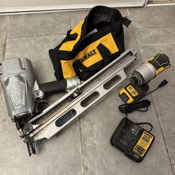 Dewalt Screw Driver With Charger and battery, Framing Nail Gun