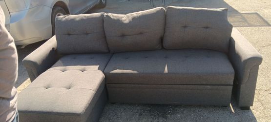 Convertible reversible sofa sleeper bed w/ storage