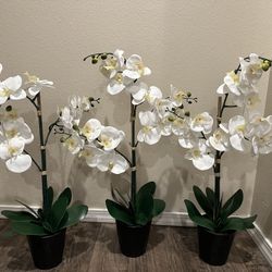 Indoor White Orchid Fake Flowers