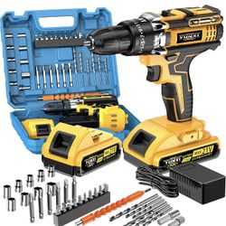 Wireless impact wrench, wireless drilling tool kit, brushless electric impact gun drill bit, impact wrench drill bit, equipped with charger, plug and 