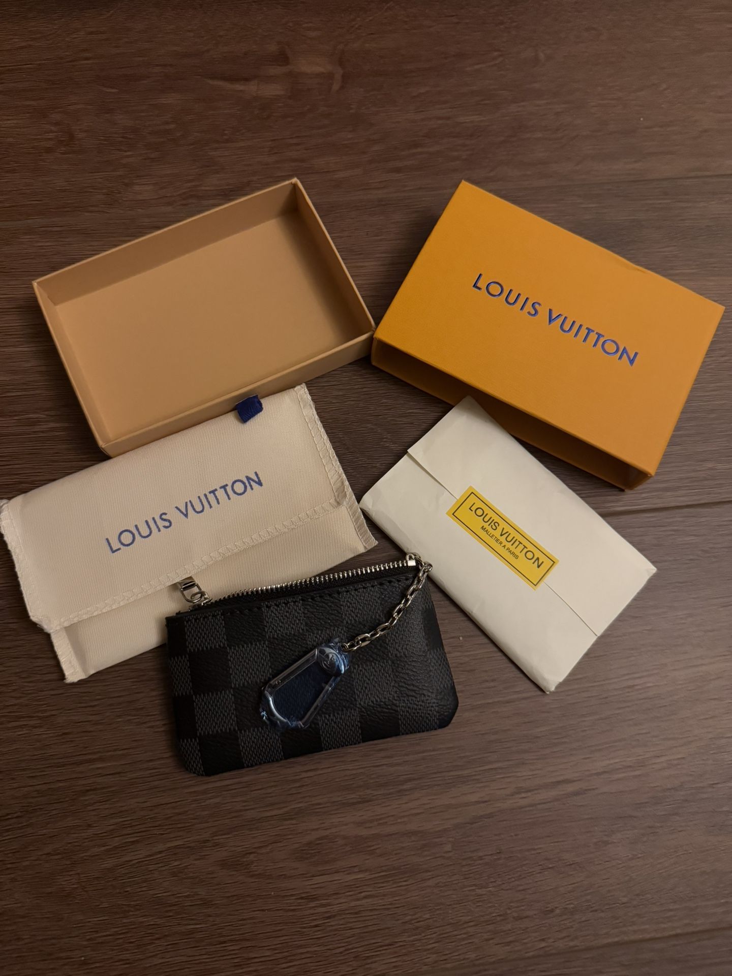 Black LV Keychain Wallet