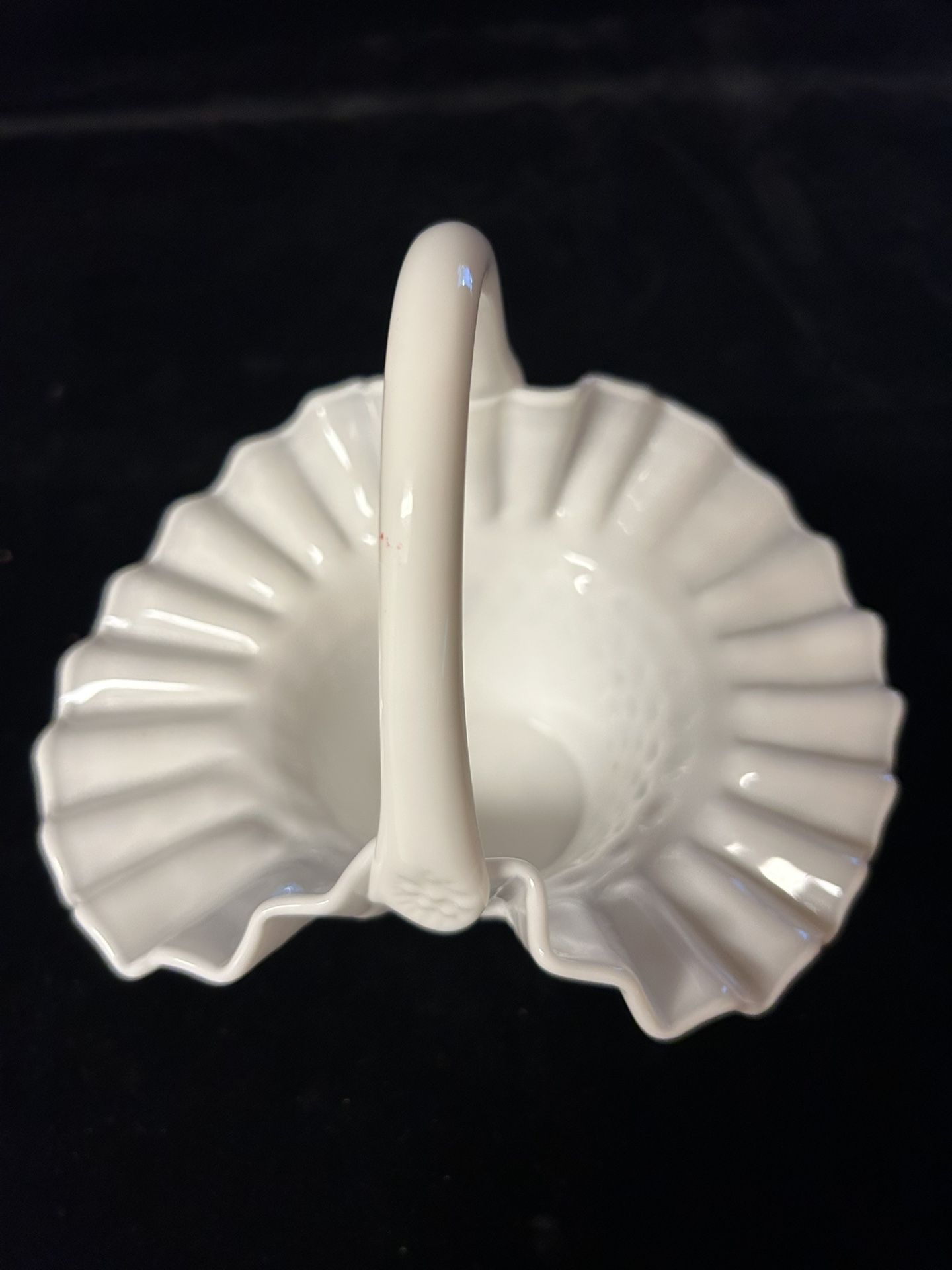 Fenton Milk Glass Hobnail Basket