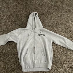 Thrasher Magazine Grey Zip Up Hoodie