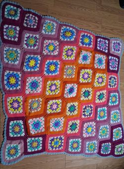 Handmade Crochet Granny Square Blanket