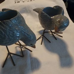 Vtg. Bird Tea Light Candle Holders Set