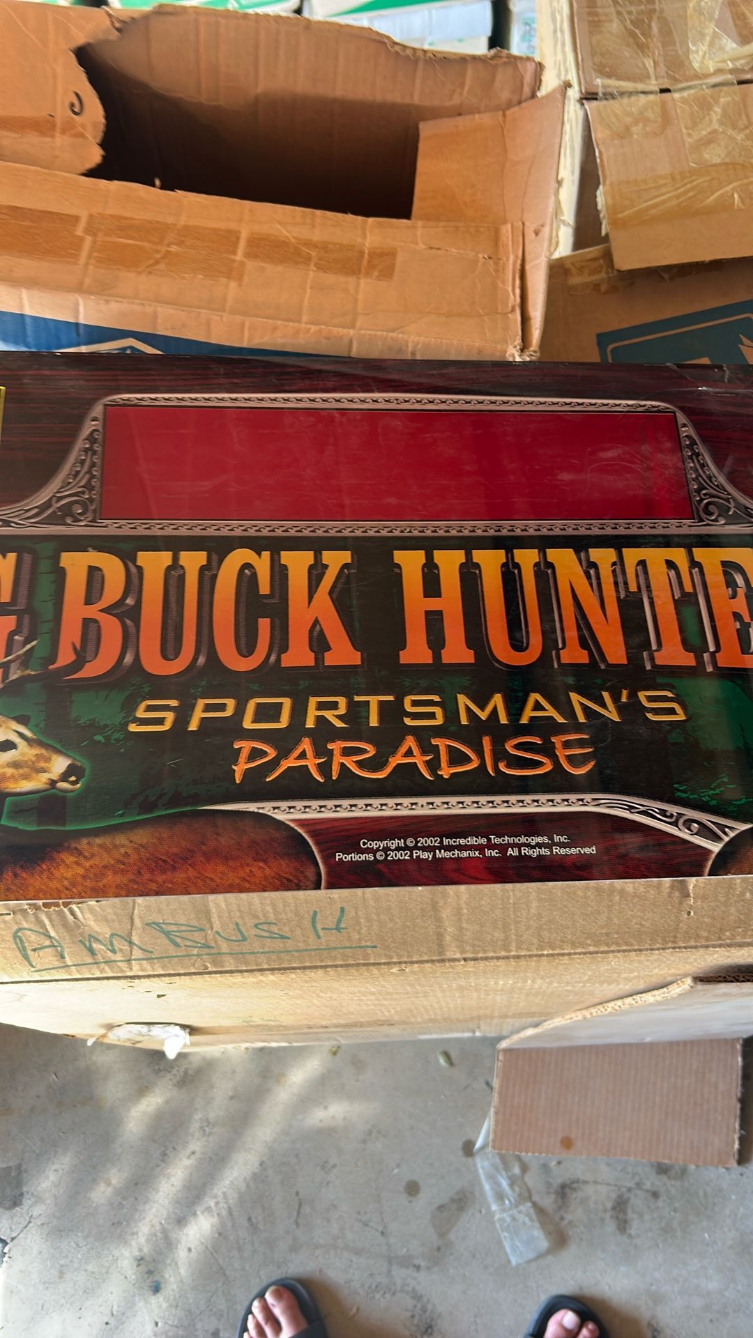 Big Buck Hunter II 2 Sportsman’s Paradise Incredible Technologies Original Arcade Marquee Sign Header By PlayMechanix 2002 Vintage