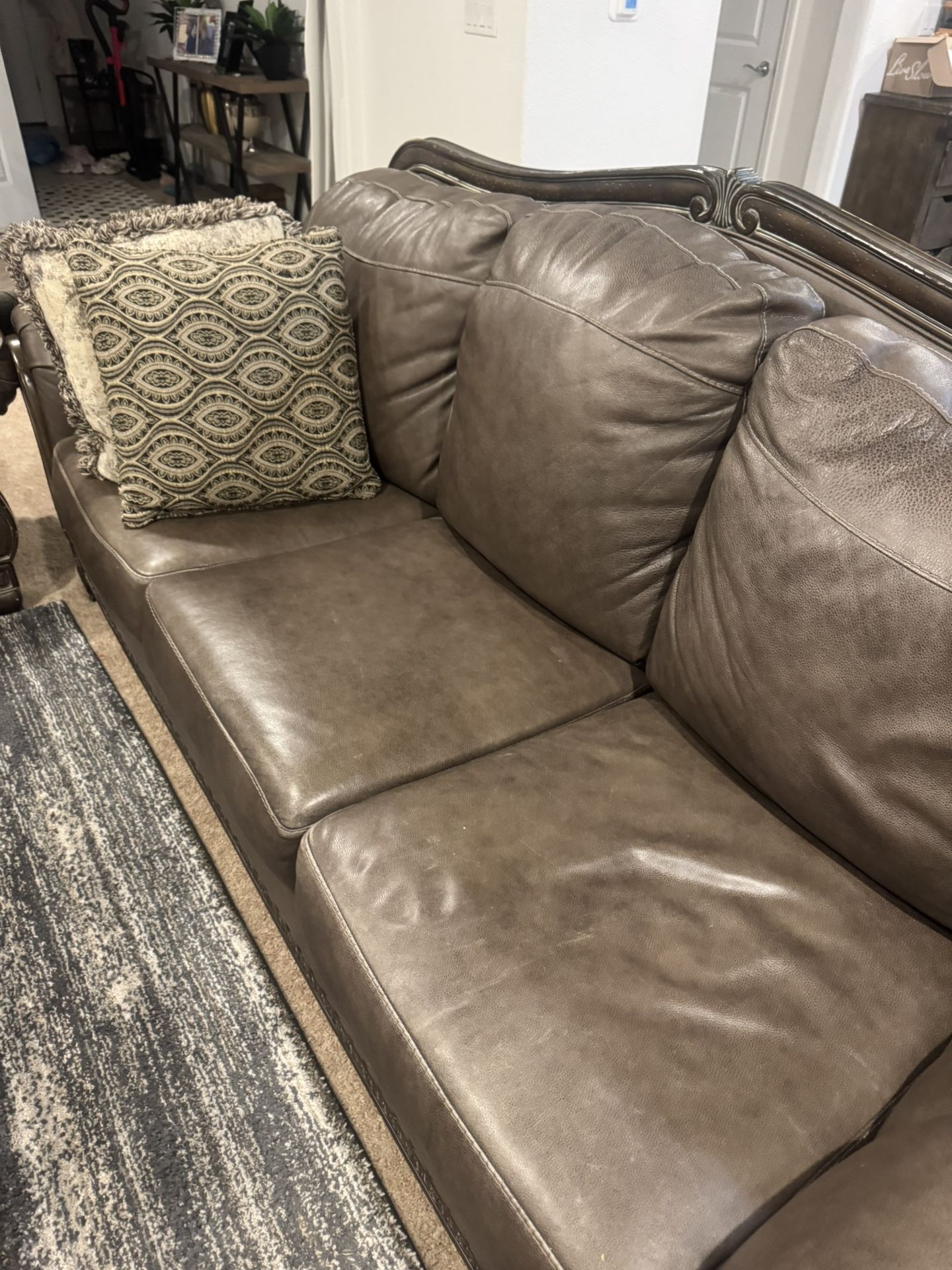 Soft Leather Couch And Love Seat