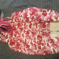 Pink Bape doubled hoodie