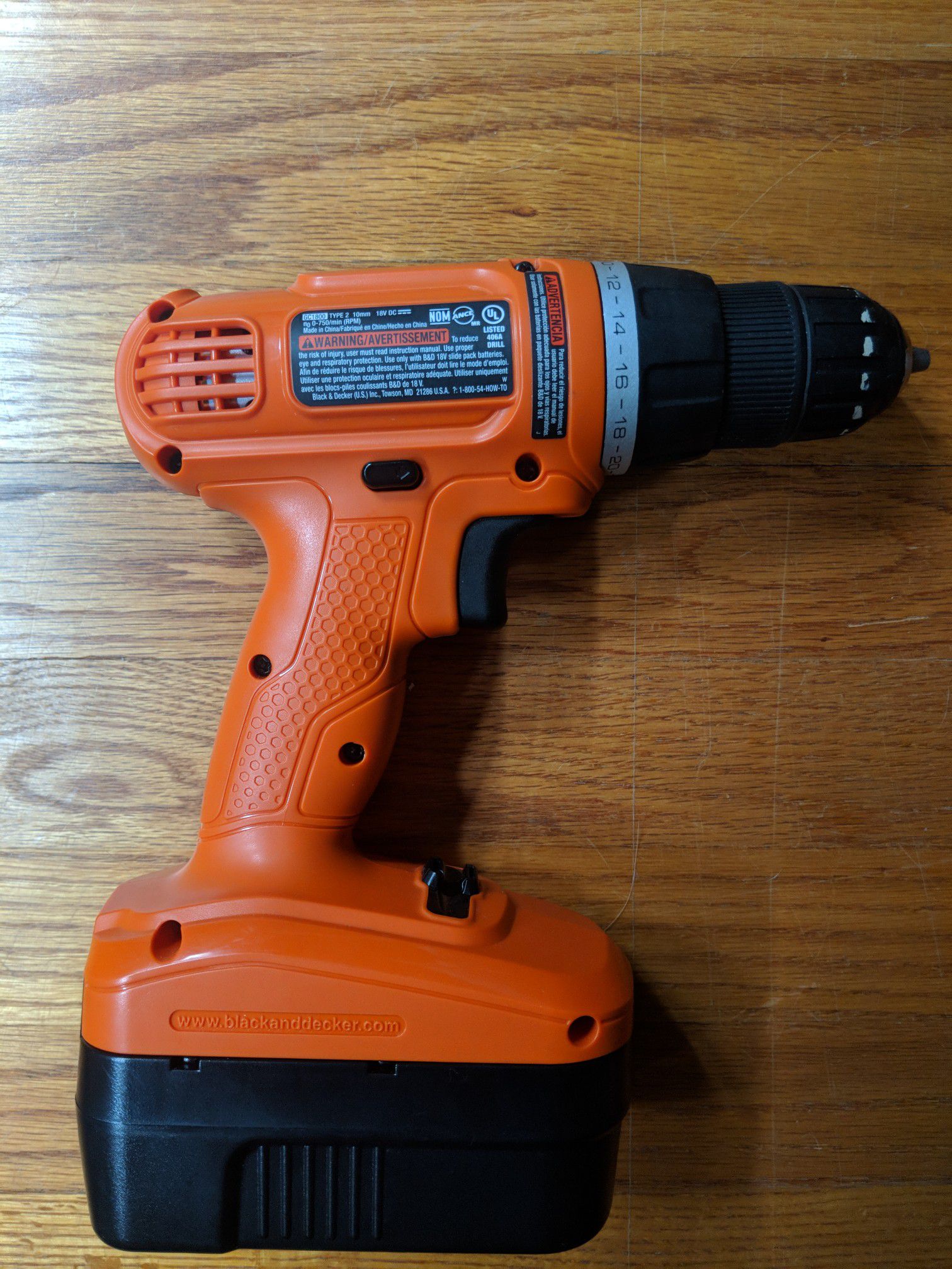 Black & Decker 18v Drill With Battery and Charger GC1800 for sale