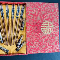 Japanese Chopstick Set Of 6 In A Beautiful Gift Box