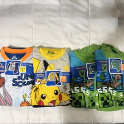 5 sets of sizes 6/7 & 8 - brand new boys pajamas for $20!