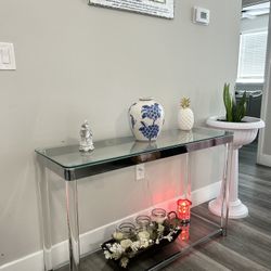 Glass/ Acrylic/ Chrome CONSOLE TABLE / Mesa Consola 🔥🔥 NEW IN BOX!!!