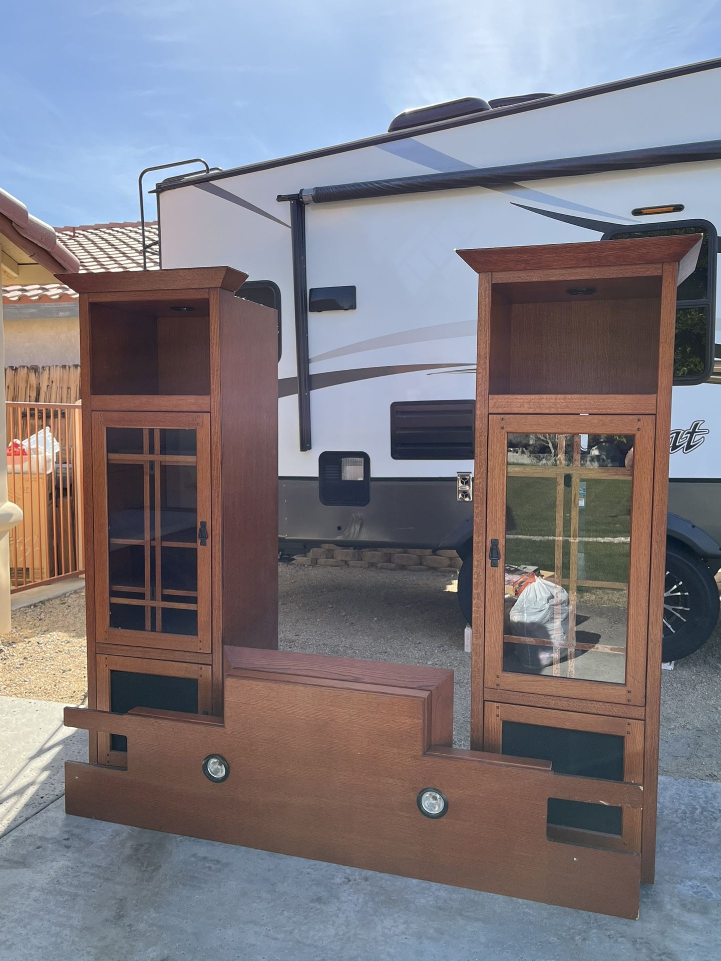 Solid Oak Entertainment Center