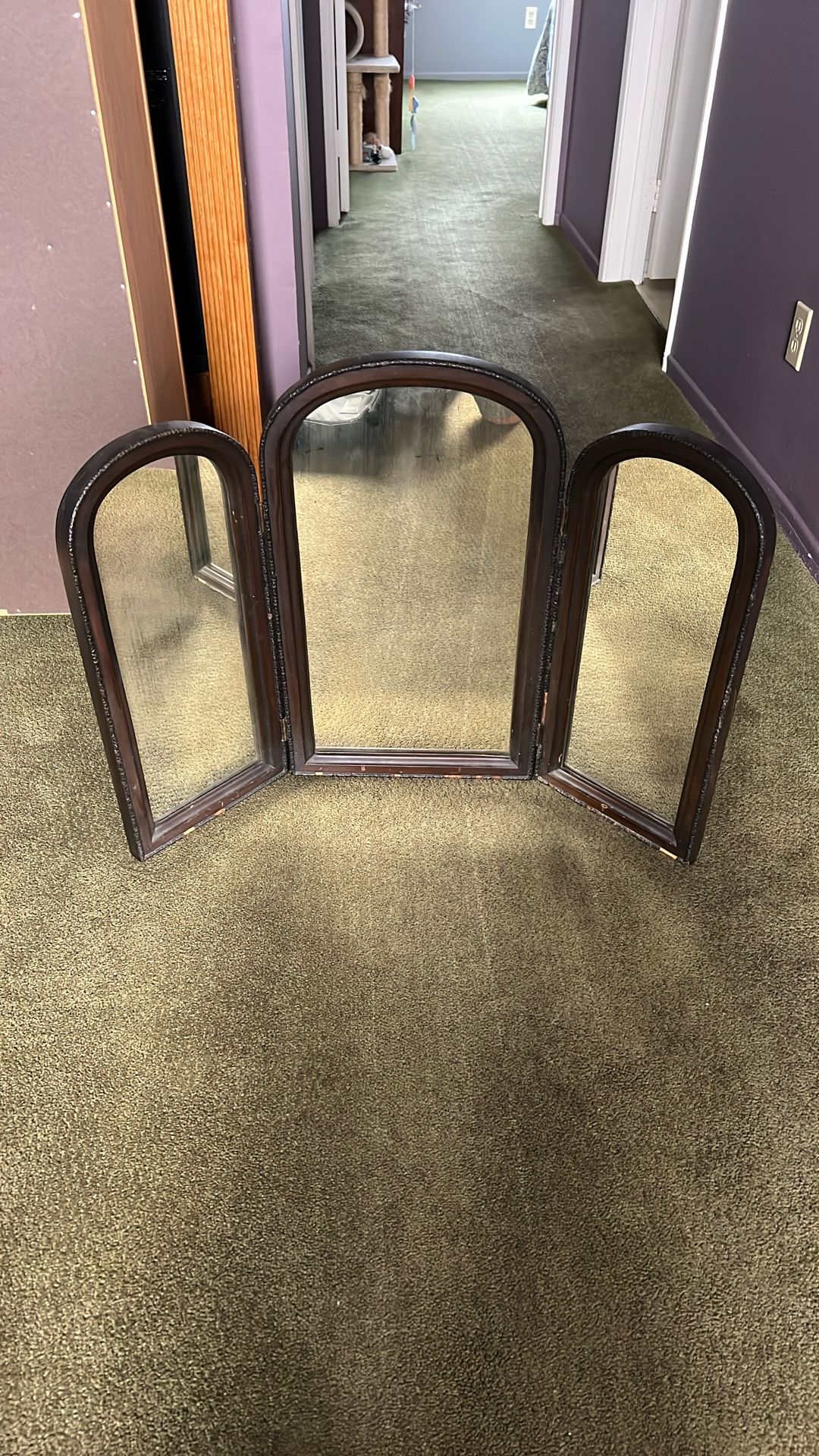 Antique 3 Panel Mirro
