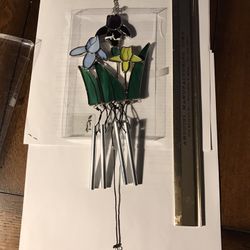 Mini Stained Glass Chimes With Flowers