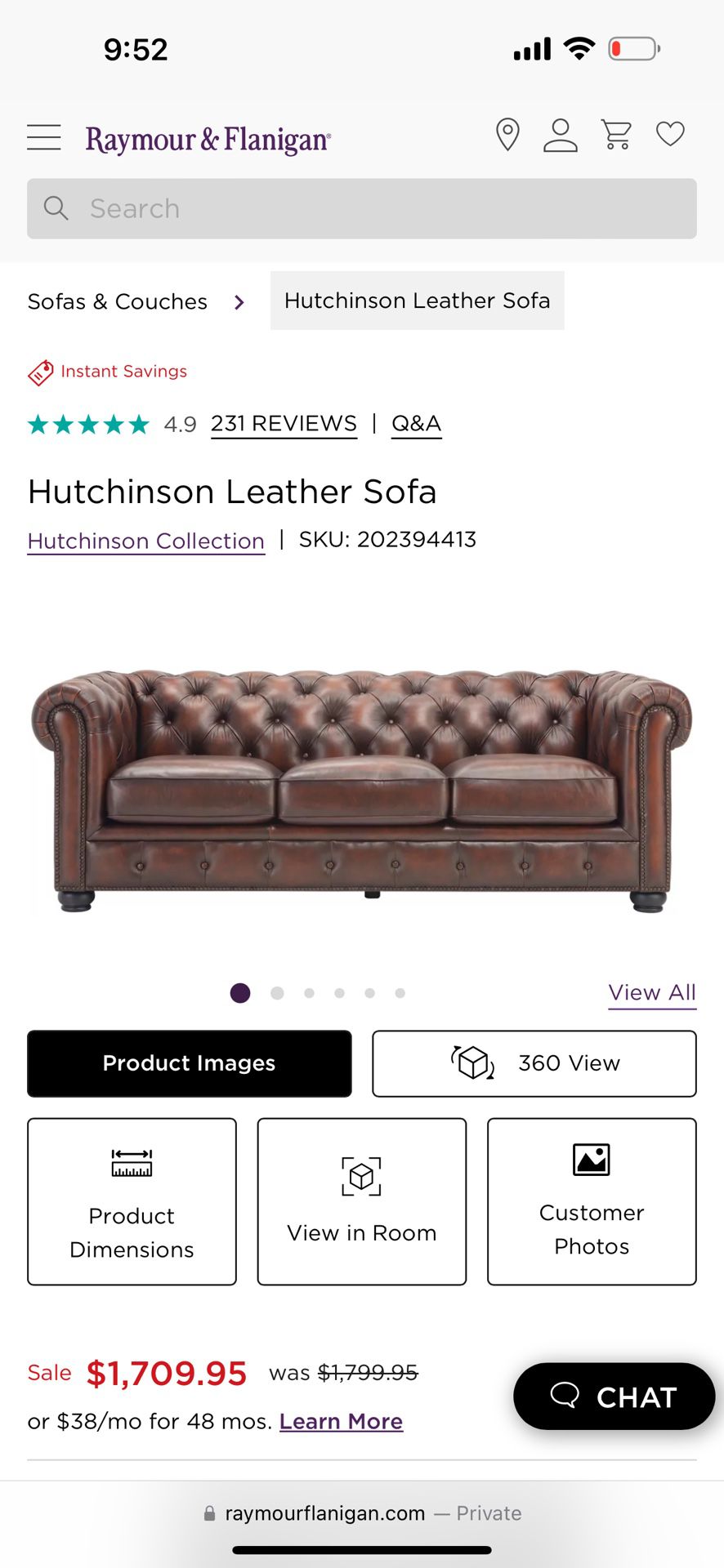 Chesterfield style leather sofa sets ( can be sold in individuals)