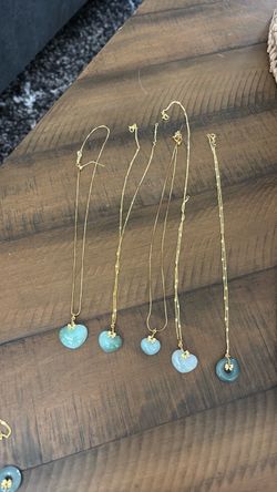 Burma Jade heart necklaces