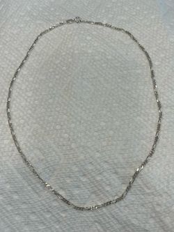 ITALY 925 Sterling Silver Figaro Link Chain Necklace