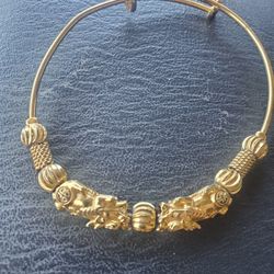 Cute Gold Plated Nugget Bracelet 
